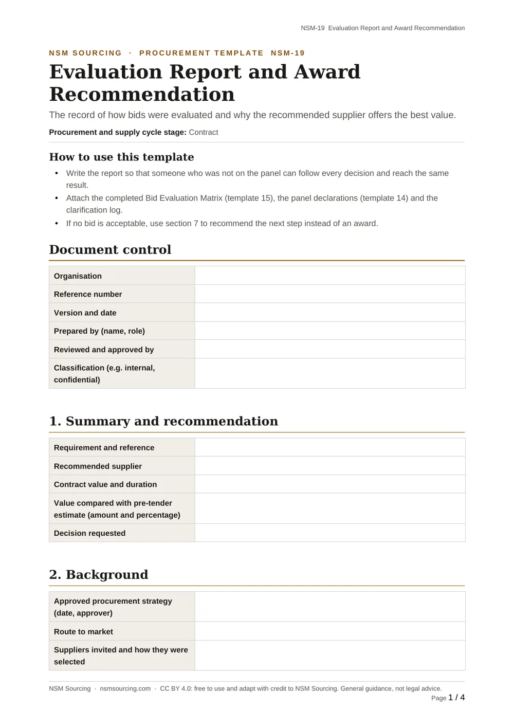 Preview of Evaluation Report and Award Recommendation